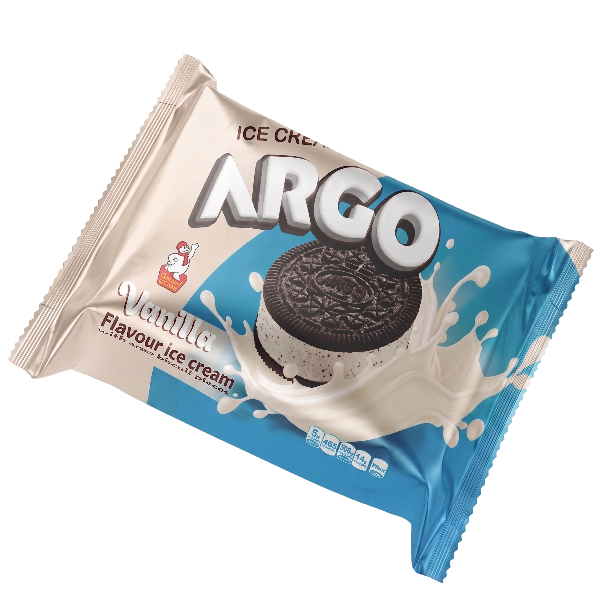 Argo vanilla ice cream sandwich packaging mockup